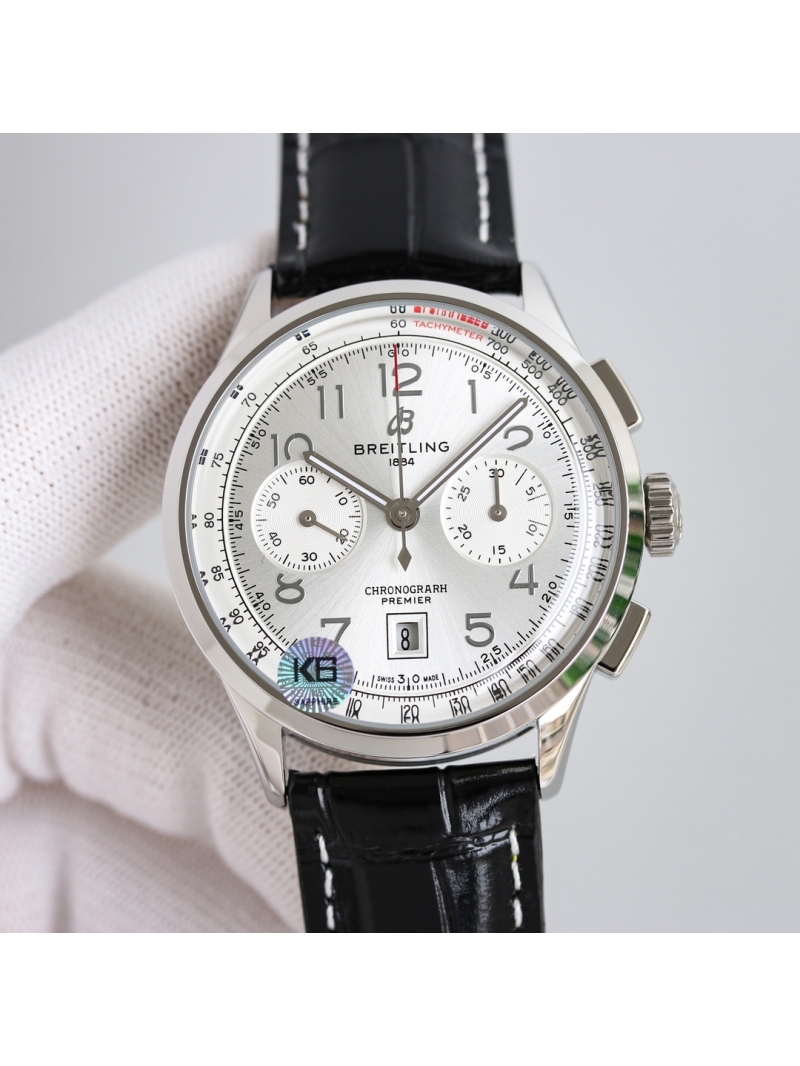 Breitling Premier B01 Chronograph 42 Norton Edition Watch white silver dial