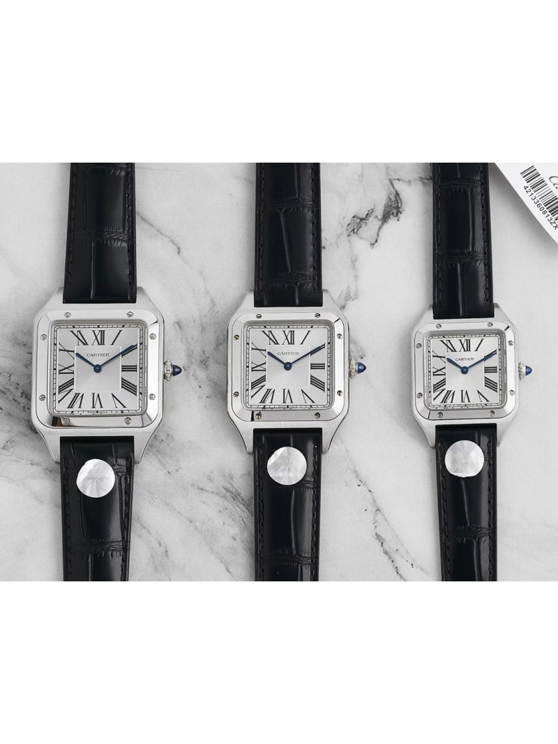 Cartier Santos-Dumont Silver Watch – 3 sizes