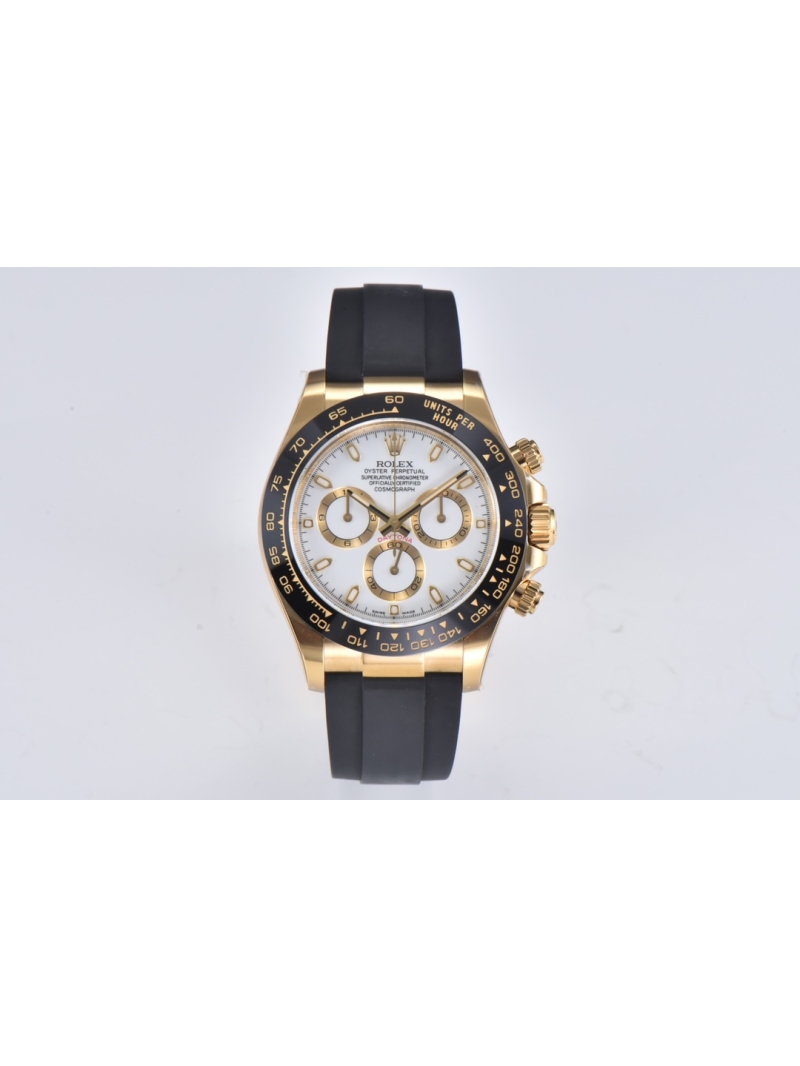 Rolex Cosmograph Daytona 40mm Oyster Perpetual rubber, white dial, gold