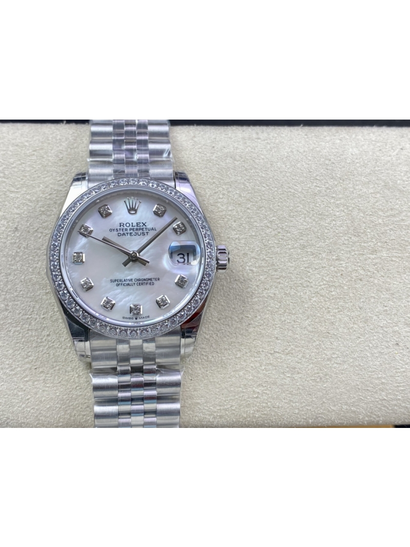 Rolex Lady-Datejust 31 mm Diamonds -pearl-18kt white gold