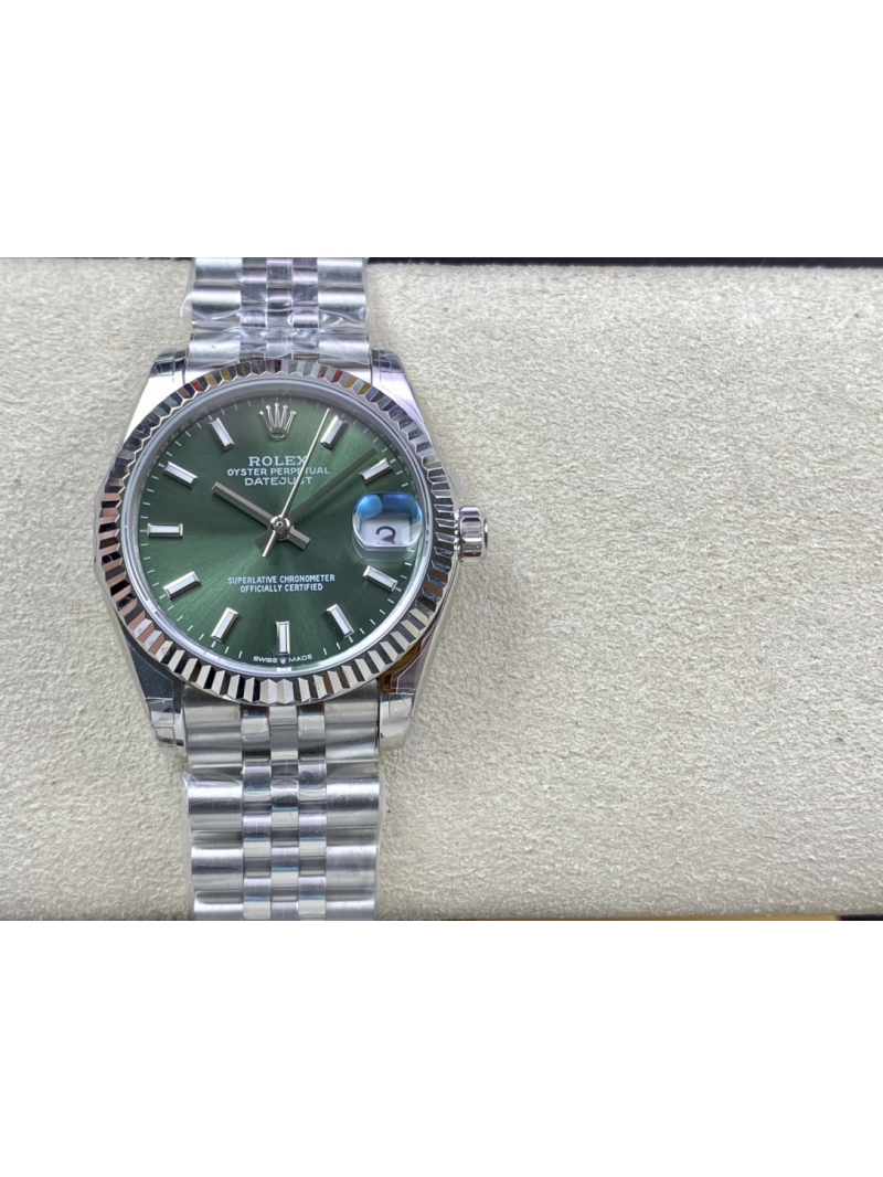 Rolex Lady-Datejust 31 mm -green-18kt white gold
