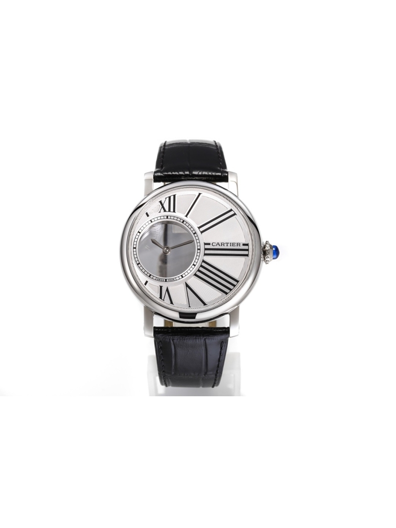 Cartier Rotonde de Cartier silver Mysterious Hour Skeleton Palladium 42mm Watch