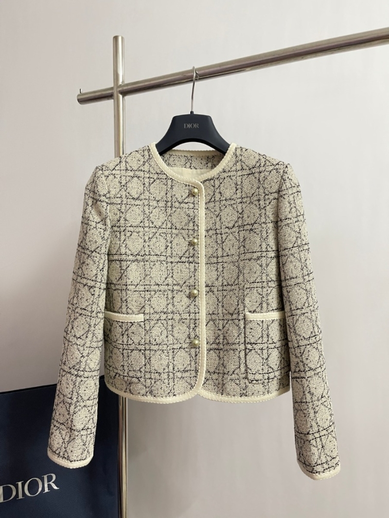 Dior CD Signature Check Tweed Jacket and Skirt Set