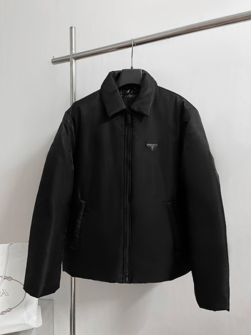 Prada Recycled Nylon Down Jacket in Black